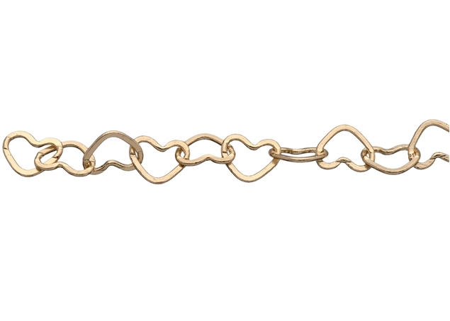4mm Gold Heart Links Chains