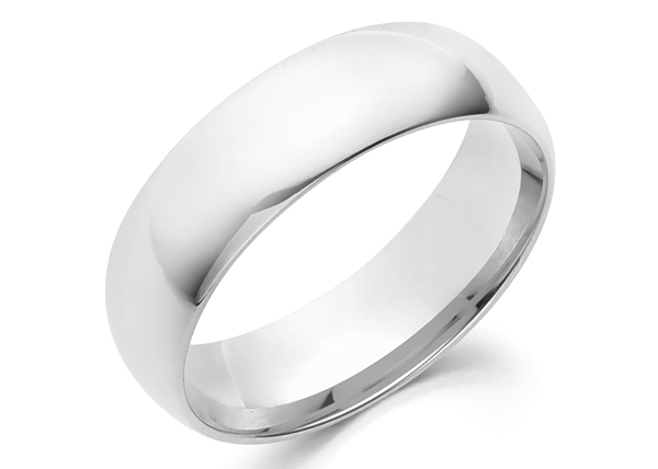 Half Round Wedding Band 6mm For Man