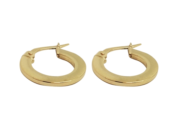 16mm Round Flat Hoop Earring