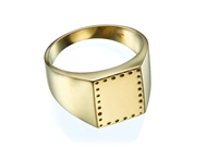 Engraved Signet Ring - 13X11mm