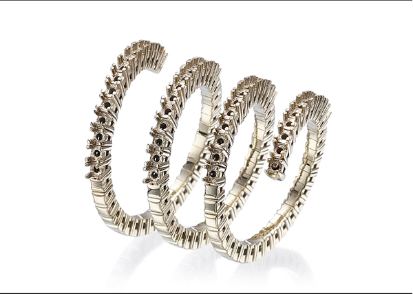 Diamond Spiral Ring- 4 Lines