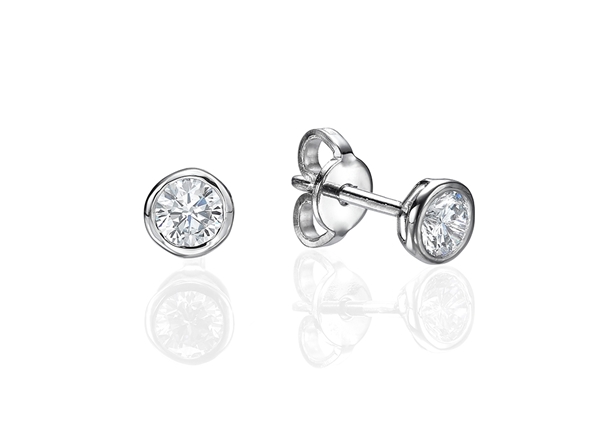 Bezel Set Earrings 0.5 ct tw in