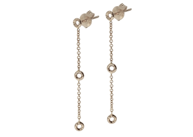 Diamond Chain Earrings-3 Stones