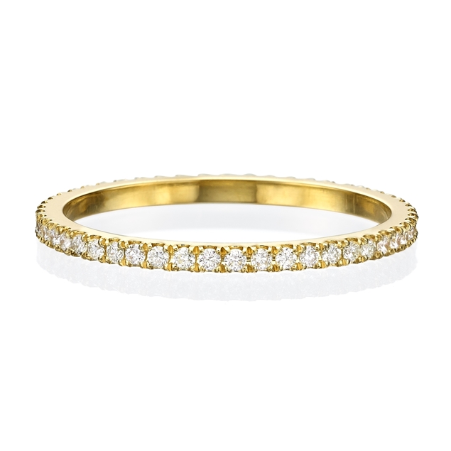 Picture of 14k Yellow gold ring with white diamonds all around