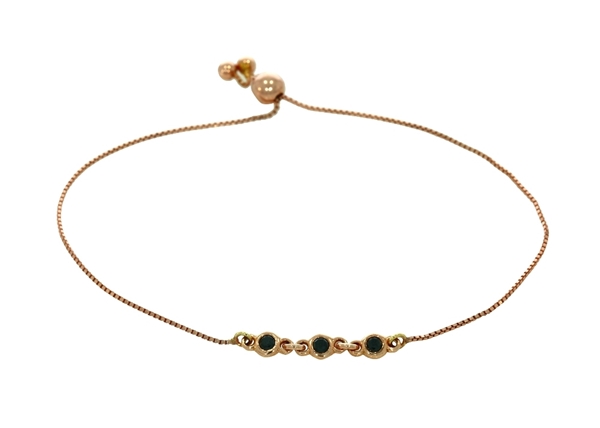 Picture of 18k rose gold bracelet with black diamonds