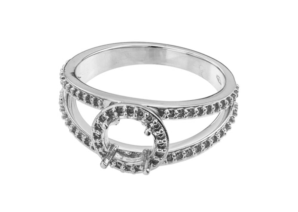 Picture of Round Open Diamond Band With Side Stone