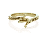 Picture of Four Prong Twist Ring with Side Stones