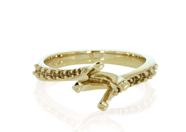 Picture of Four Prong Twist Ring with Side Stones