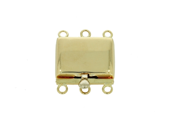 Picture of Rectangle  Pearl Clasp 3 Lines