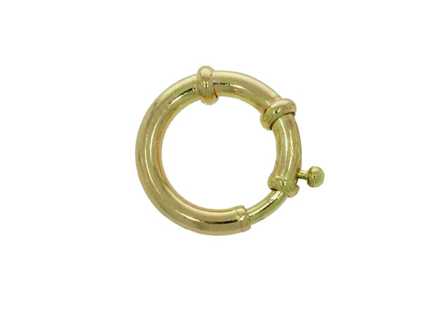 Solid 18k Karat Yellow Gold Spring Ring Clasp 5mm Au750 18ct Round