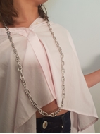 Picture of Designed Cable Chain Rodium Plated 121cm