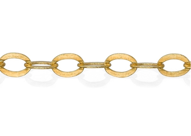 Picture of 2.2x1.5mm Gold Flat Link Chain.