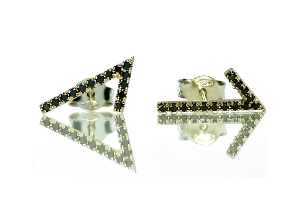 Изображение V  Earrings  with black diamonds