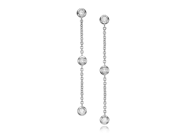 Picture of Diamond Bezel Chain Earrings 0.24 CTW