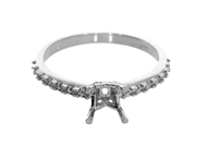 Picture of Four Prong Engagement Ring With Side Stones