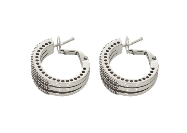 Diamond Hoop Earring 3 Lines