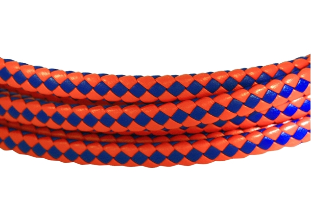 6x3mm Braided Genuine leather cord (Blue/Red)