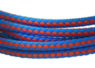 6x3mm Braided Genuine leather cord (Light Blue/Red)