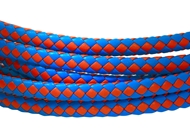 6x3mm Braided Genuine leather cord (Light Blue/Red)