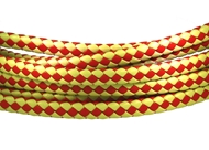 6x3mm Braided Genuine leather cord (Beige/Red)