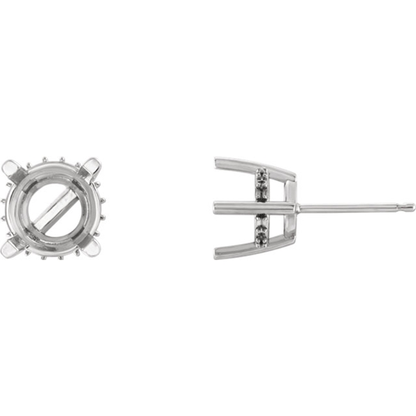 Round 4-Prong Accented Basket Earring