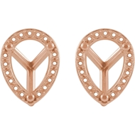Pear 3-prong Halo Style Earring