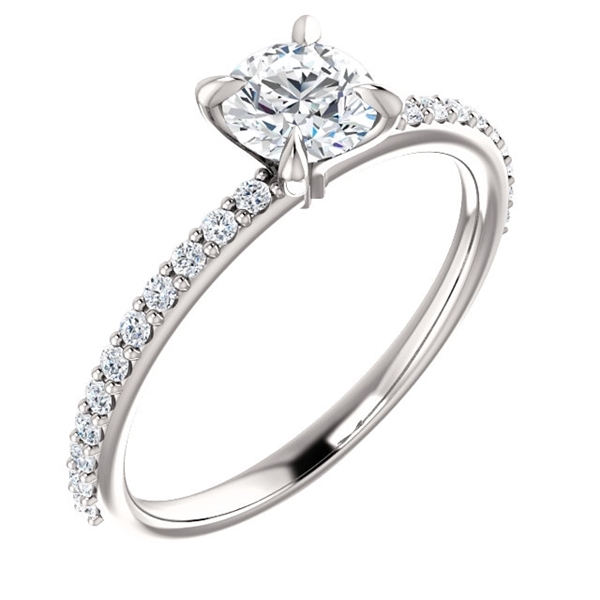 Picture of Solitaire Ring Mounting with Side Stones 0.77 CTW