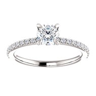 Изображение Solitaire Ring Mounting with Side Stones 0.77 CTW