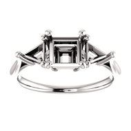 Изображение 3 Stone Square with 2 Triangle Ring