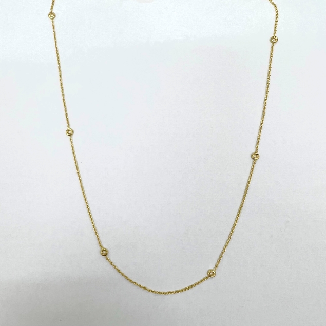 Изображение Bezel Set Diamond Necklace-42/45cm