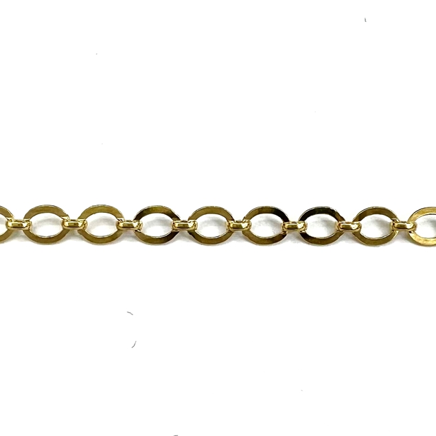 Picture of 4mm Gold Flat Link Chain.